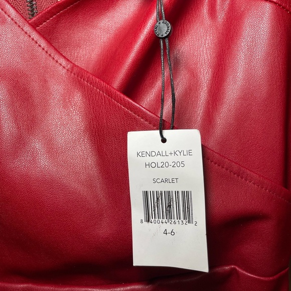 Kendall & Kylie maroon vegan leather mini dress sz 4/6 - Picture 9 of 11